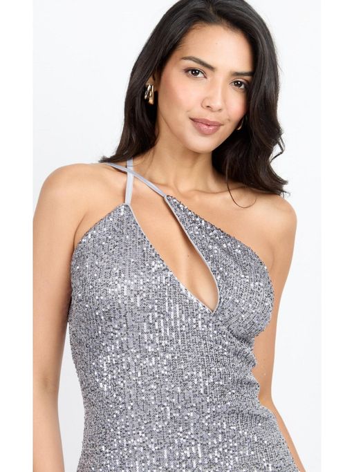 little silver dress STAR OF THE NIGHT SILVER MINI DRESS
