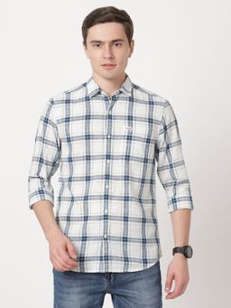 Wrangler - Men Checked White Shirt (Slim)
