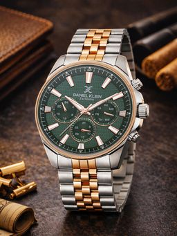 Daniel Klein - Womens Chronograph Green Dial Watch - DK.1.14240-4 (M)