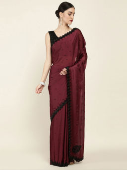 Soch - Embellished Crepe Saree with Unstitched Blouse