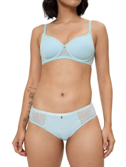 Triumph - Blue Triumph Fancy Shimmer Midi Brief with Medium Coverage