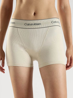 Calvin Klein - Solid Beige Mid Rise Boy-Shorts