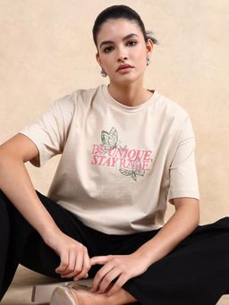 RAREISM - Lowe Primary Beige Regular T-Shirt