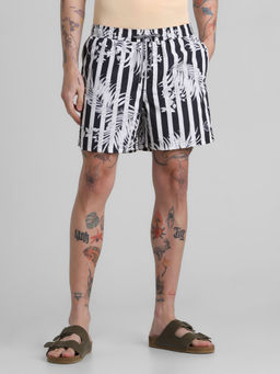 Jack & Jones - Black Striped Swim Shorts