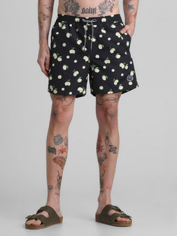 Jack & Jones - Black Printed Swim Shorts