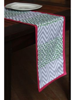 Zeba World - Multi-Color Chevron Geometric Printed Polycanvas Table Runner (Seater 6)