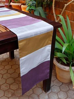 Zeba World - Multi-Color Patchwork Polyester Table Runner (Seater 6)