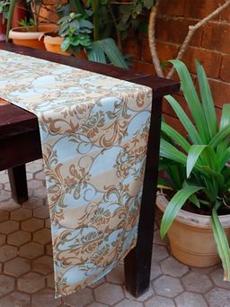 Zeba World - Multi-Color Floral Printed Polycanvas Table Runner (Seater 6)