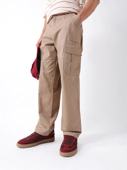 The Bear House - Brown Solid Cotton Loose Cargo