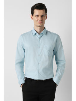 Peter England - Blue Printed Cotton Regular Shirt