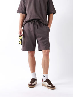 The Bear House - Grey Solid Cotton Regular Shorts