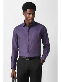 Van Heusen - Purple Checks Cotton Regular Shirt