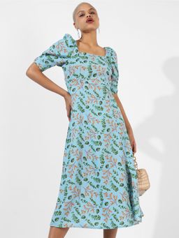 PINACOLADA - Women Blue Printed Regular Fit Dress