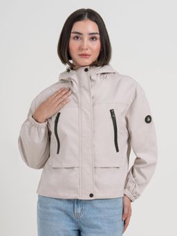 Red Tape - Pink Hooded Windcheater Jacket for Women Lightweight Winter Comfort