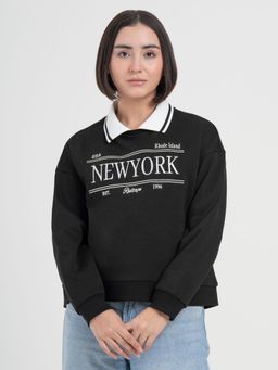 Red Tape - Black Sweatshirt for Women Chic Daily Fashion
