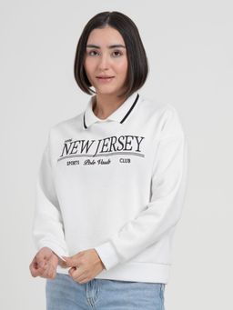 Red Tape - White Sweatshirt for Women For Refined Daily Winter Wear