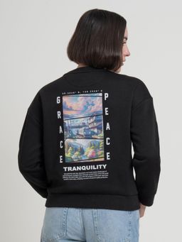 Red Tape - Black Graphic Sweatshirt for Women Sweatshirts for Women for Winter Comfort