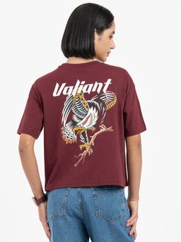 Red Tape - Maroon T-Shirt for Women