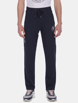 U.S. POLO ASSN. - Men Navy I684 Comfort Fit Solid Cotton Viscose Polyester Lounge Pants Blue