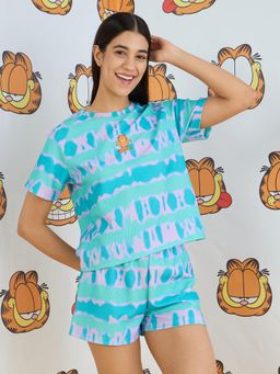 Sweet Dreams - Womens Garfield Top with Shorts Aqua