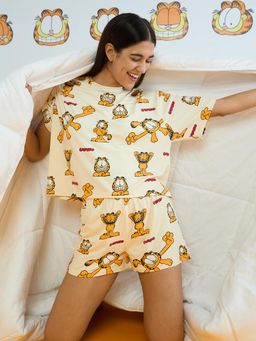 Sweet Dreams - Womens Garfield Top with Shorts Off White