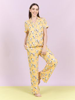 Sweet Dreams - Womens Snoopy Front Open Top With Pyjama