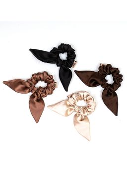 Hair Drama Co. - Neutral Set of 4 Silk Satin Scrunchies