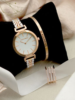 Joker and Witch - Joker & Witch White Stainless Steel Watch and Bracelet With Ring (Set of 3)