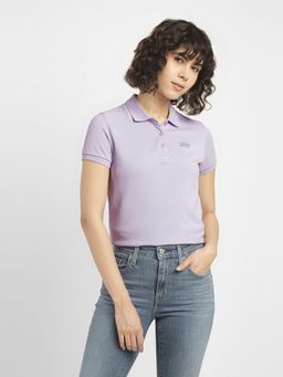 Levi's - Womens Pink Solid Polo T-Shirt
