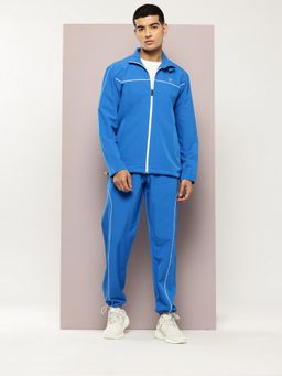TURNFIT - Men Blue Piping Panels Regular Fit Jacket with Trackpant