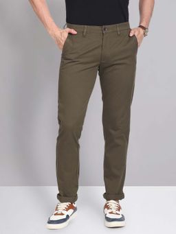 AD By Arvind - Modern Slim Fit Smart Waist Solid Chinos