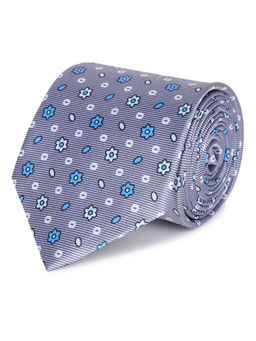 Tossido - Grey Printed Microfiber Necktie