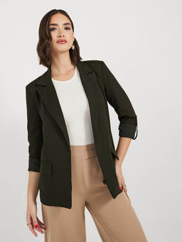 Styli - Olive Solid Blazer