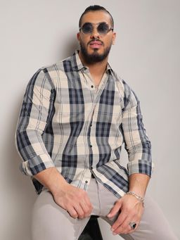 Instafab Plus - Men Tartan Cheks Button Up Shirt