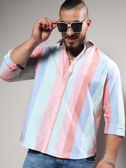 Instafab Plus - Men Multicolour Roman Striped Shirt