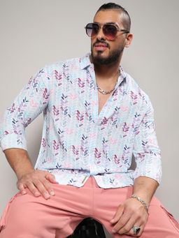 Instafab Plus - Men Multicolour Abstract Print Shirt