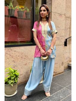 Ishnya - Blue Dual Shade Kurta with Salwar