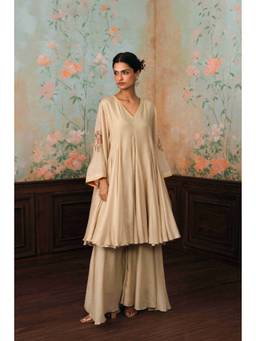 Paulmi & Harsh - Off White Genevieve Kurta and Sharara with Dupatta