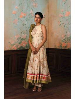 Paulmi & Harsh - Ivory Delphine Anarkali with Pant and Dupatta