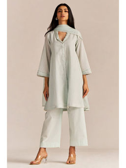 Ganga Fashions - Soothing Sea Cotton Kurta Set (Set of 3)