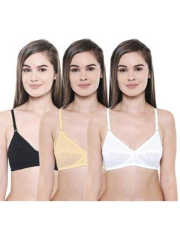Bodycare - Pack of 3 Premium Perfect Coverage Bra In Black-Skin-White Colour