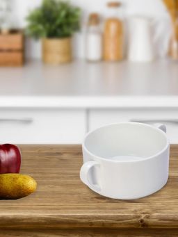 At Home by Nilkamal - Horeca Stacko 280 Ml Soup Bowl With Handle (White)