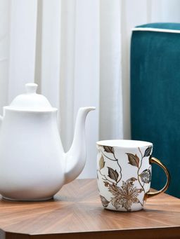 At Home by Nilkamal - Ebony Orchid E-615 400 Ml Milk Mug (Multicolor)