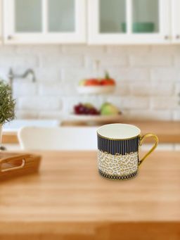 At Home by Nilkamal - Melon Coffee Mug White & Gold 240 Ml
