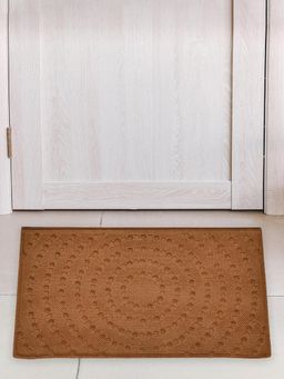 At Home by Nilkamal - Abstract Polypropylene & Rubber Door Mat |45 cm x 75 cm|Brown
