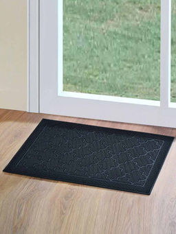 At Home by Nilkamal - Abstract Rubber Door Mat |Anti-Skid| 45 cm x 75 cm|Black