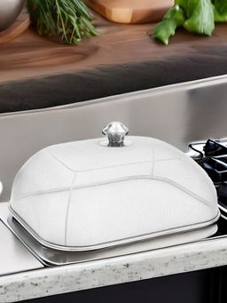 At Home by Nilkamal - Stainless Steel Rectangular Dish Cover (Silver)