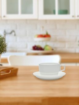 At Home by Nilkamal - Horeca 230 Ml Cup & Saucer White