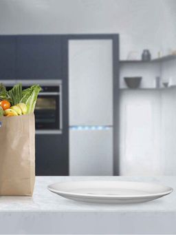 At Home by Nilkamal - Horeca Ceramic Quarter Round Plate (White)