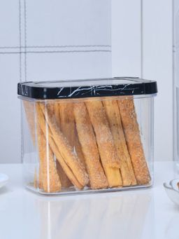 At Home by Nilkamal - Ebony Rectangular 1200ml Canister Storage Container (Black)